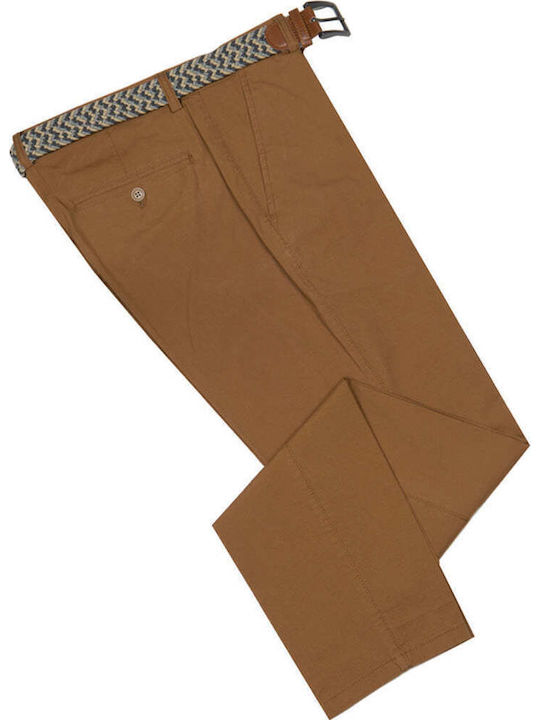 Pantaloni Chino Elastic Tabac Brown