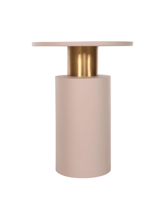 Round Metal Side Table Ecru 36x36x47cm