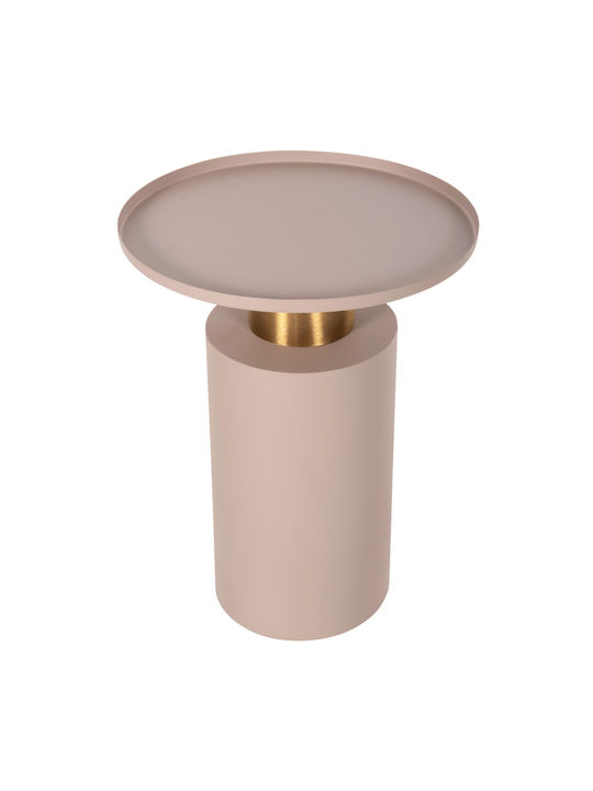 Round Metal Side Table Ecru 36x36x47cm