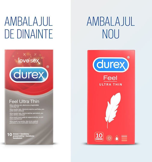 Durex Durex Kondome Ultra 10τμχ 52mm Dünn für Natürliches Gefühl