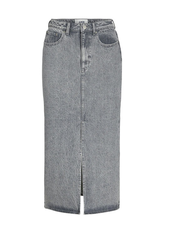Denim Hoch tailliert Maxi Rock Gray