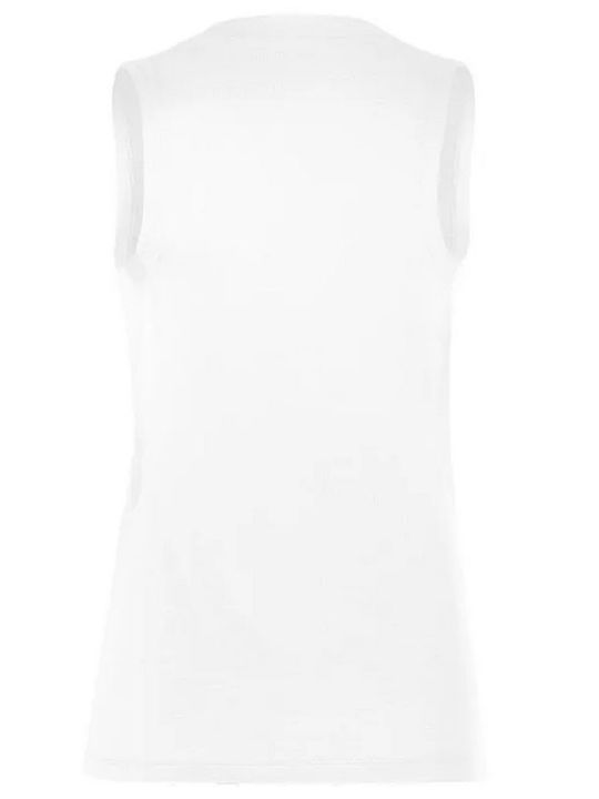 Nike Damen Sportliche Bluse Ärmellos mit V-Ausschnitt Weiß
