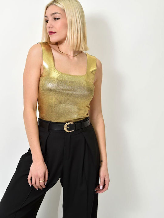 Potre Women's Summer Blouse with Straps GOLD