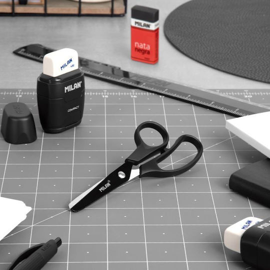 Milan Basic Children's Scissors for Crafts 13.4cm with Metallic Blade Black 1pcs