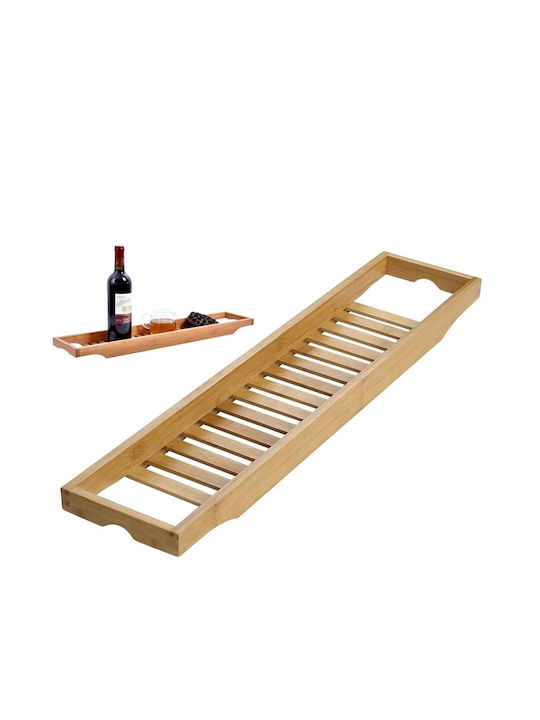 Επιτοίχια Ραφιέρα Μπάνιου Bamboo 70x15x4cm Καφέ