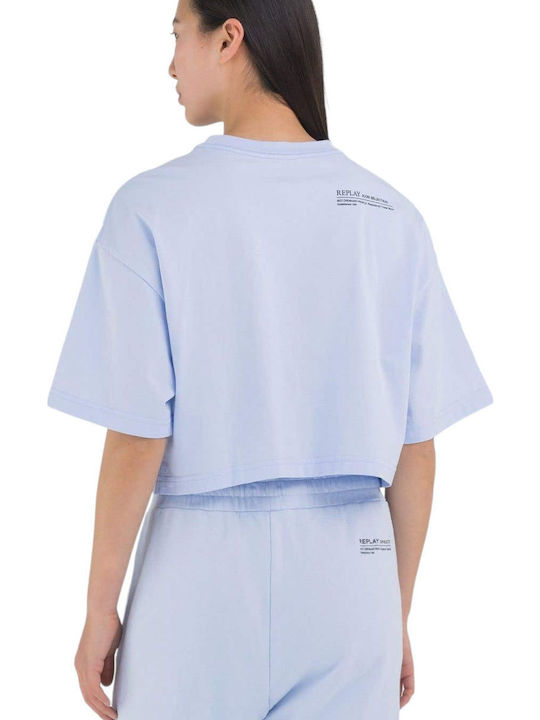 Damen Sommer Crop Top Baumwolle Kurzarm Flieder