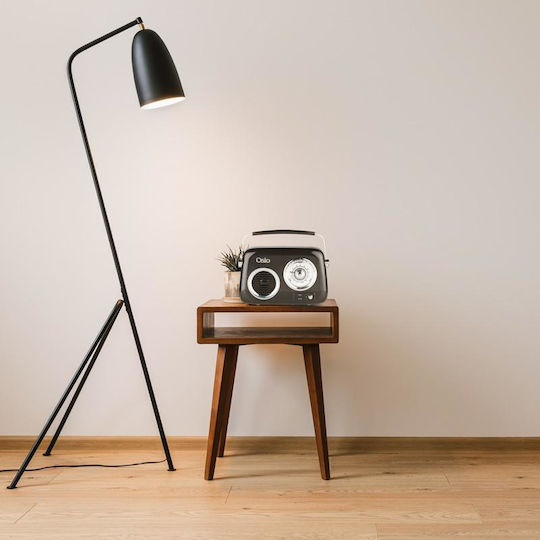 Osio OPR-3040B Retro Φορητό Ραδιόφωνο Επαναφορτιζόμενο με Bluetooth και USB Μαύρο