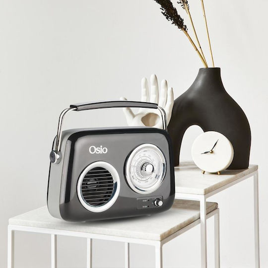 Osio OPR-3040B Retro Φορητό Ραδιόφωνο Επαναφορτιζόμενο με Bluetooth και USB Μαύρο