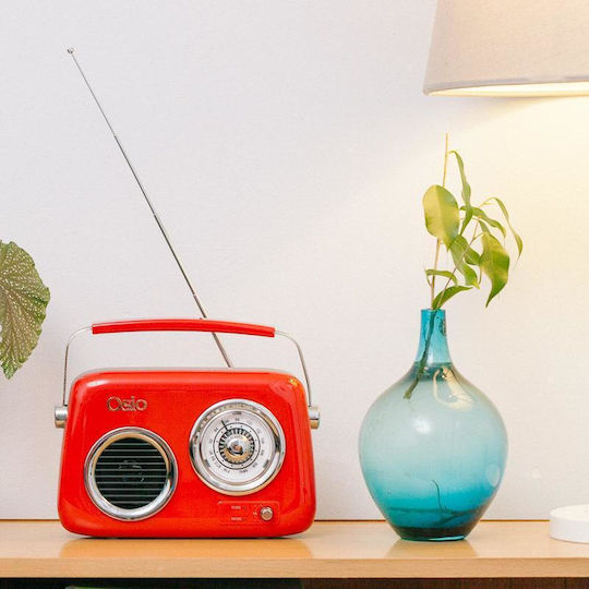 Osio OPR-3040R Retro cu Bluetooth și USB Roșu
