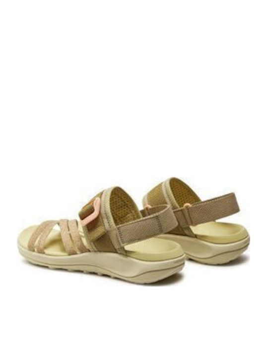 Terran Flache Sandalen für Damen in Grün Farbe