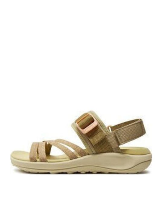 Terran Flache Sandalen für Damen in Grün Farbe