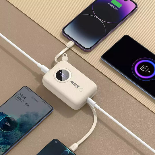 Dudao K-14 Power Bank 10000mAh 22.5W Power Delivery Бежов