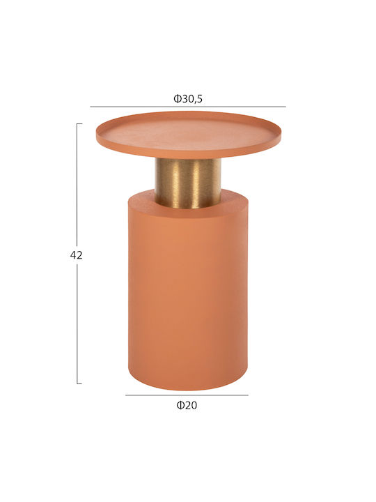 Rundes Beistelltisch Metall Orange M30.5xL30.5xH42cm