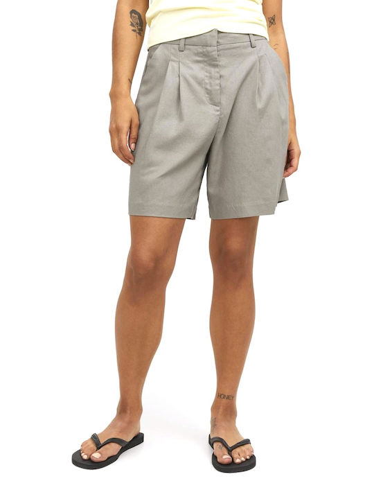 Jack & Jones Women's Linen High-waisted Shorts Beige