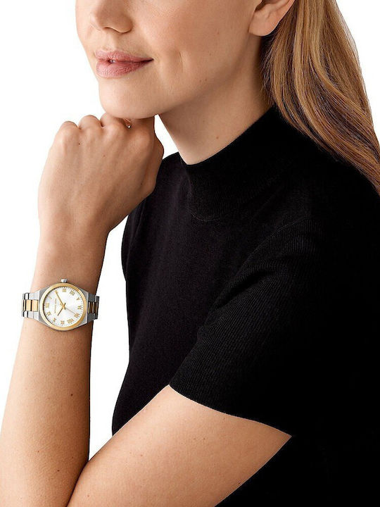 Michael Kors Lennox Γυναικείο Ρολόι 37mm Μπαταρίας με Μεταλλικό Μπρασελέ