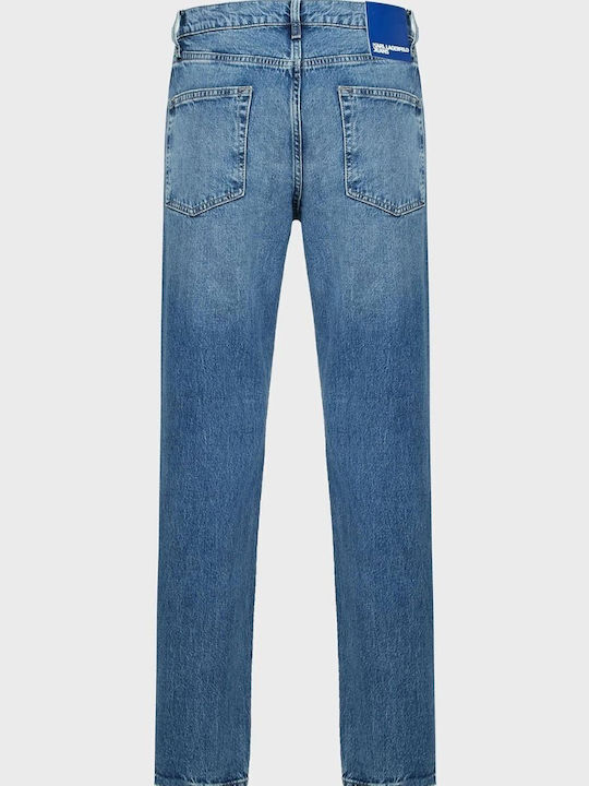 Ανδρικό Παντελόνι Τζιν με Slim Tapered Εφαρμογή Blue Denim