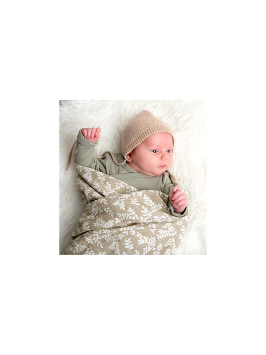 A Little Lovely Company Muslin Swaddle Wrap Taupe Brown 120x120cm.