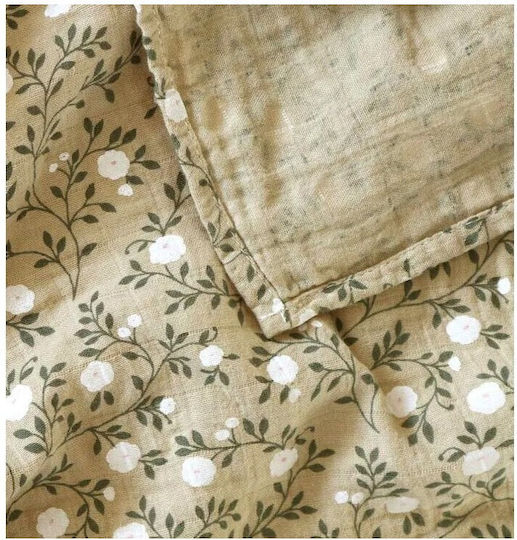 A Little Lovely Company Muslin Swaddle Wrap Dark Sage Green 120x120cm.