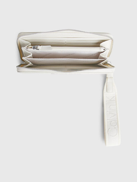 Calvin Klein Grazie Large Zip Around Wallet - Dk Ecru