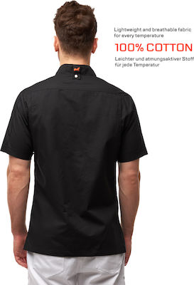 strongAnt Chef Short Sleeve Cotton Jacket Black