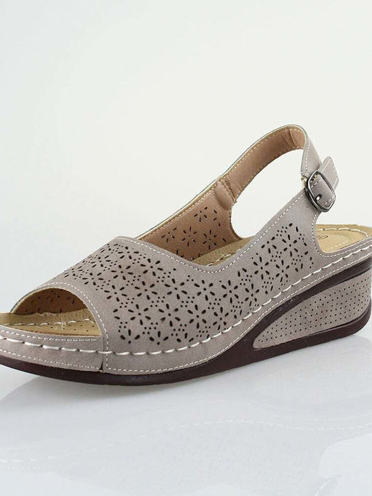 Damenplattformen Beige