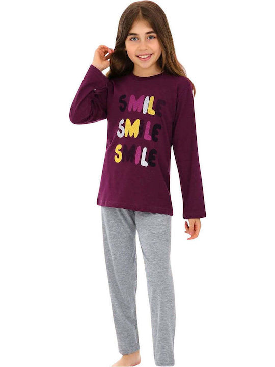Wiembi Kinder Schlafanzug Winterlich Purple