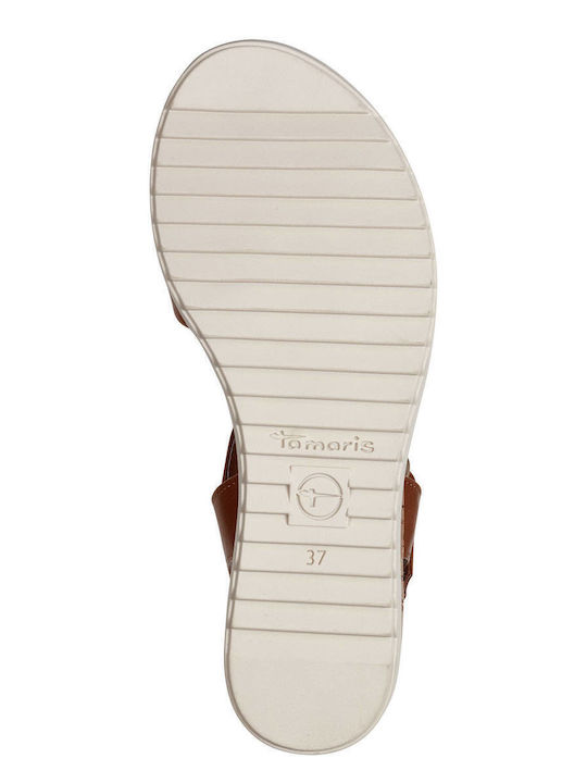Women's Synthetic Leather Ankle Strap Platforms Tabac Brown