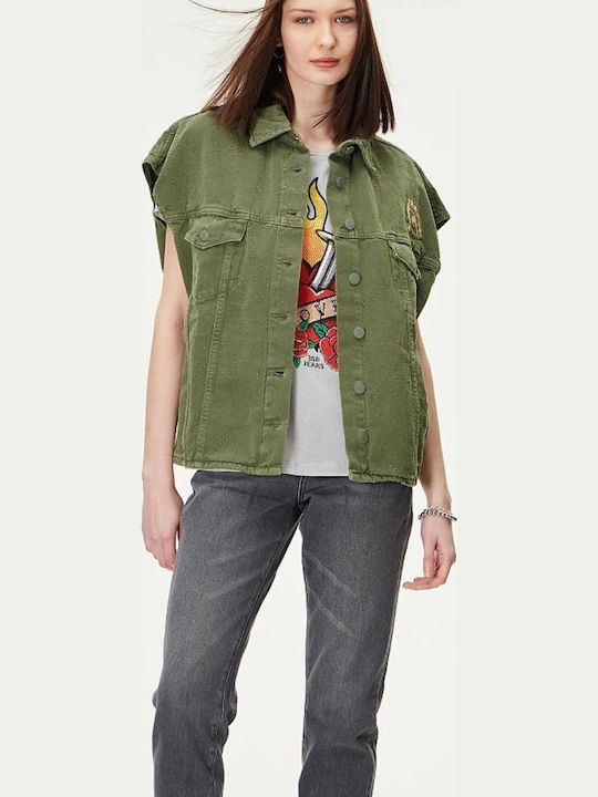 BSB Kurz Damen Jeansjacke Khaki 051-229802-54 Skroutz Germany