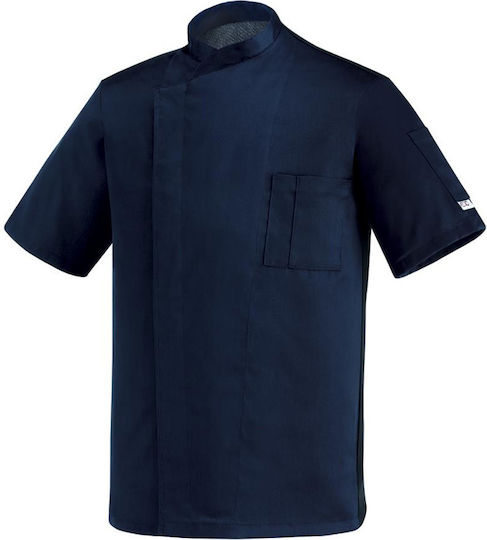 Egochef Coat Chef 100% Microfiber Female Blue with Short Sleeve