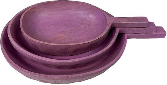 Nakaro Wood Serving Bowl Round Wooden with Diameter 28cm