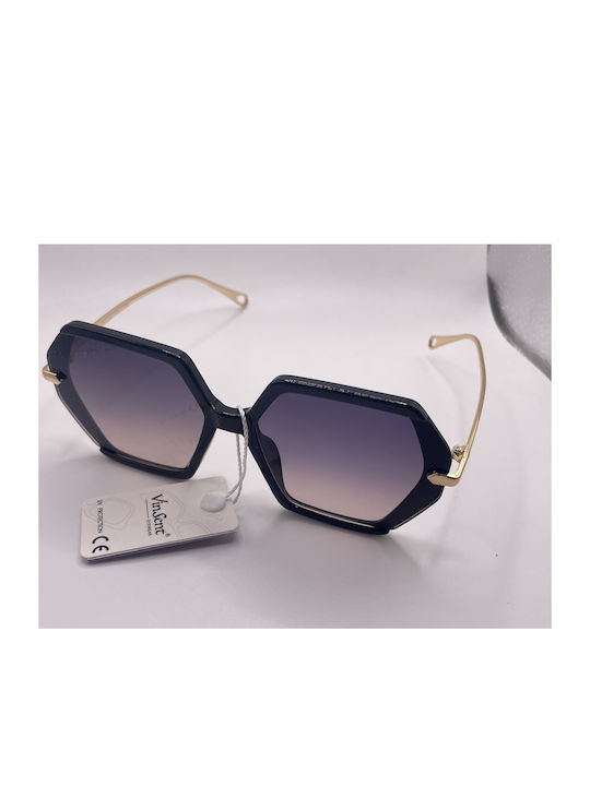 VinSent Sonnenbrillen mit Schwarz Rahmen und Lila Verlaufsfarbe Linse
