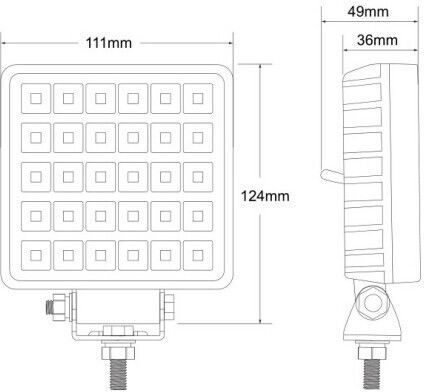 Kamar Square Waterproof Car Headlight LED Universal 12 / 24V 11.1cm 1 Piece