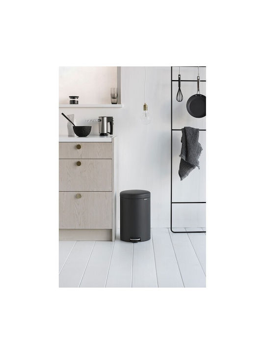 Brabantia Plastic Waste Bin with Pedal Grey 20L