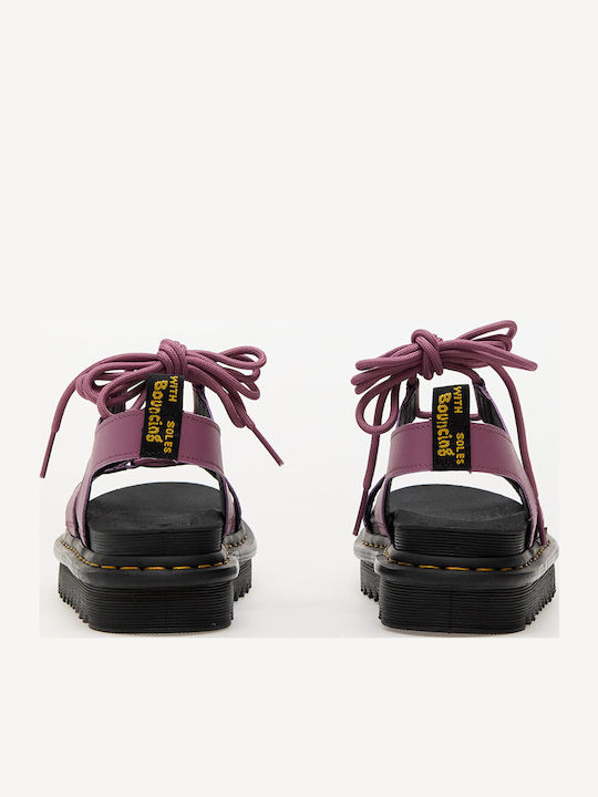 Nartilla Leather Women's Flat Sandals in Purple Color