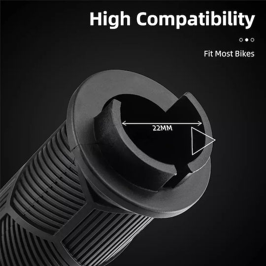 Rockbros HU-7098586731626 Anatomic Bicycle Handlebar Grips in Black Color