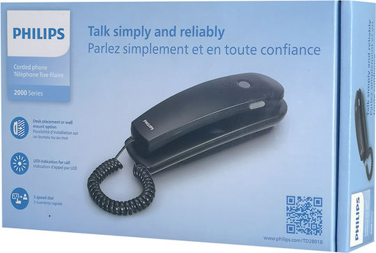 Philips TD2801B/00 Corded Phone Gondola Black TD2801B/00