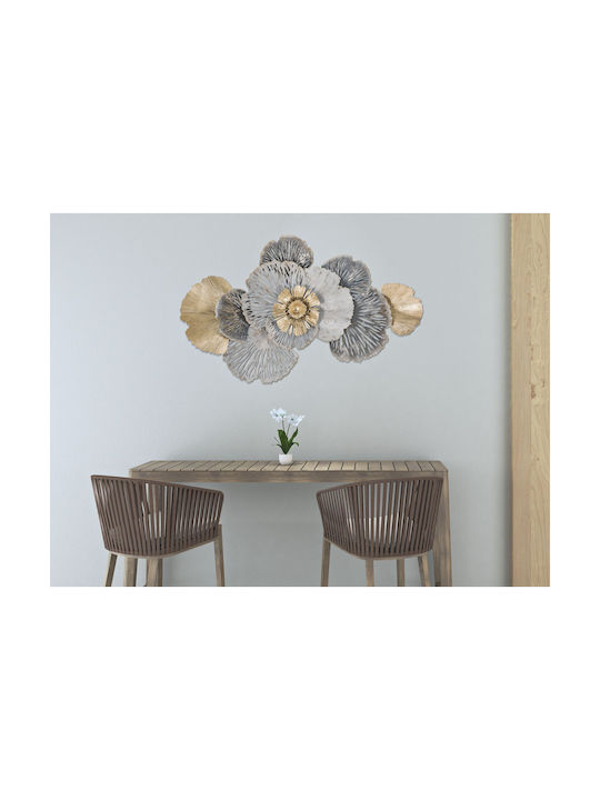 Mauro F Wall Decor Grey Made of Metallic 97.8x7x59cm
