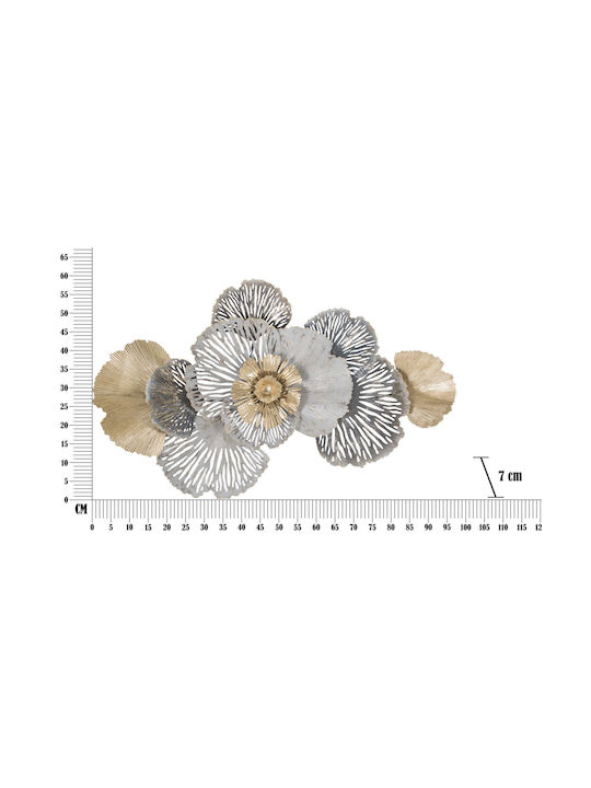 Mauro F Wall Decor Grey Made of Metallic 97.8x7x59cm