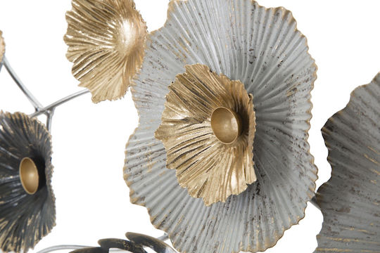 Mauro F Wall Decor Grey Made of Metallic 120x7x59cm