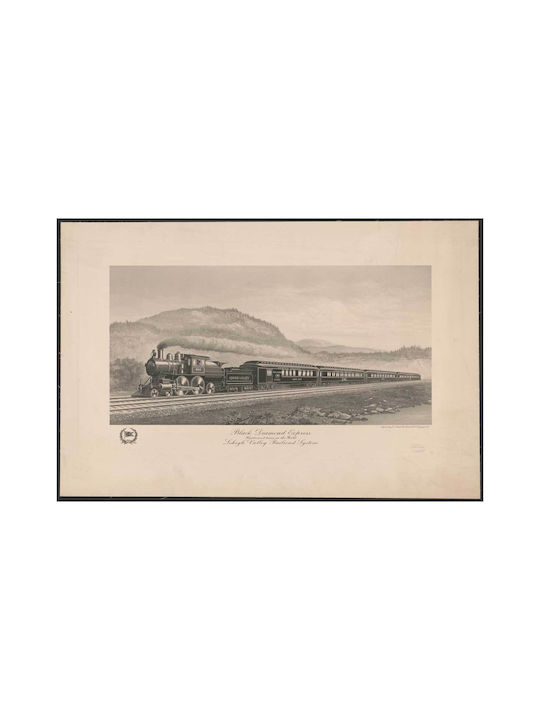Black Diamond Express. Handsomest Train In The World. Lehigh Valley Railroad System Картина на Платно 100x150см