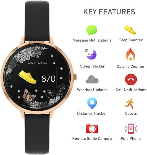 Reflex Active Smartwatch με Παλμογράφο (Μαύρο)