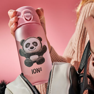 Plastic Bottle Pod 350ml Ion8 With Panda - Pink