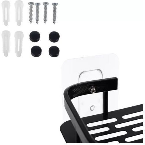 Wall Mounted Bathroom Shelf Metallic 30x13x4.7cm Black