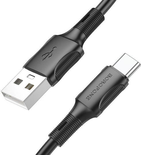 Borofone USB 2.0 Cable USB-C male - USB-A 20W Μαύρο 1m