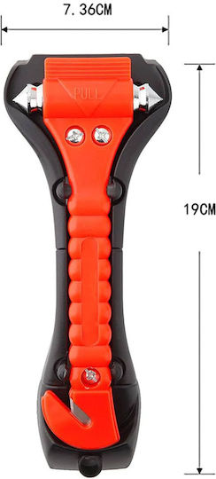 Car Emergency Hammer with Seatbelt Cutter Red