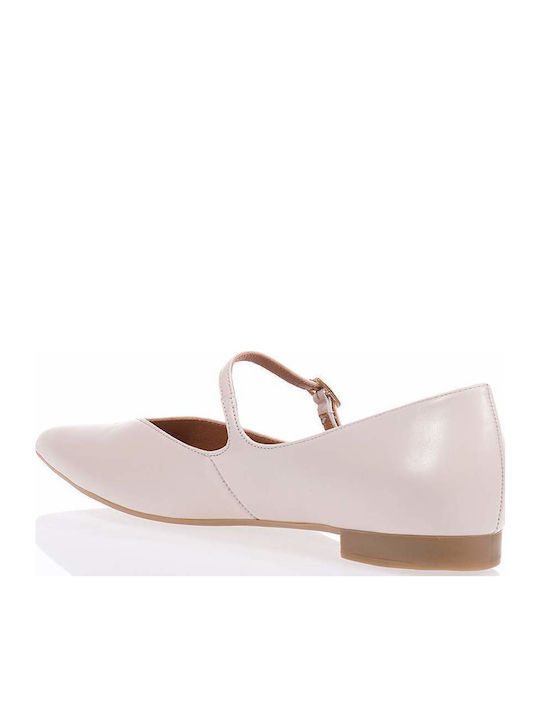 Toutounis Leather Pointy Ballerinas Beige