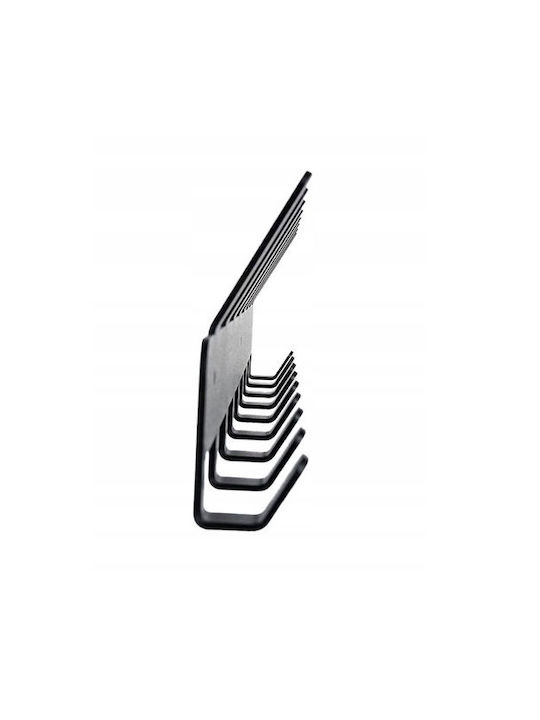Cremastă de Perete Metalică cu 17 Compartimente Neagră 48.3x2.5x9.5cm