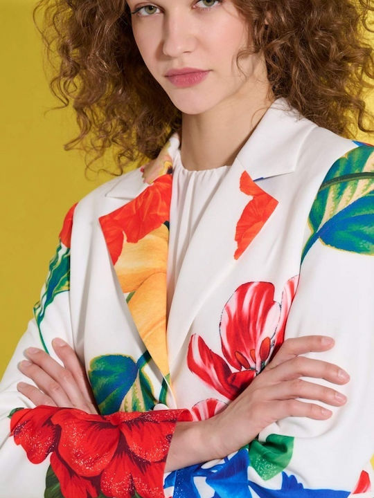 Matis Fashion Long Women's Blazer Floral