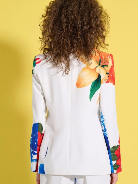 Matis Fashion Long Women's Blazer Floral