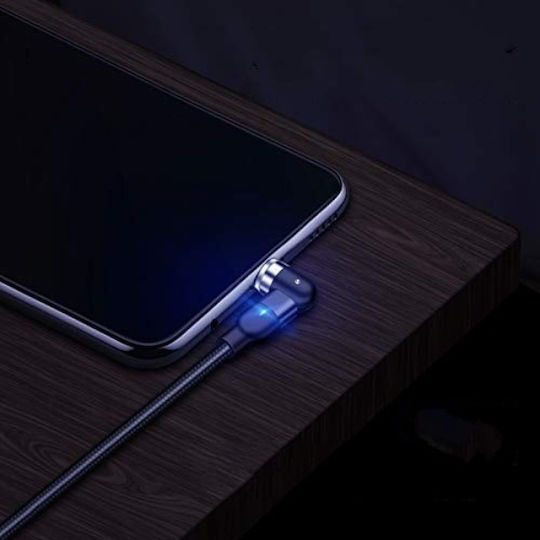 LED / Magnetic Cablu USB la micro USB cu mai multe porturi 3.1A Negru 2m
